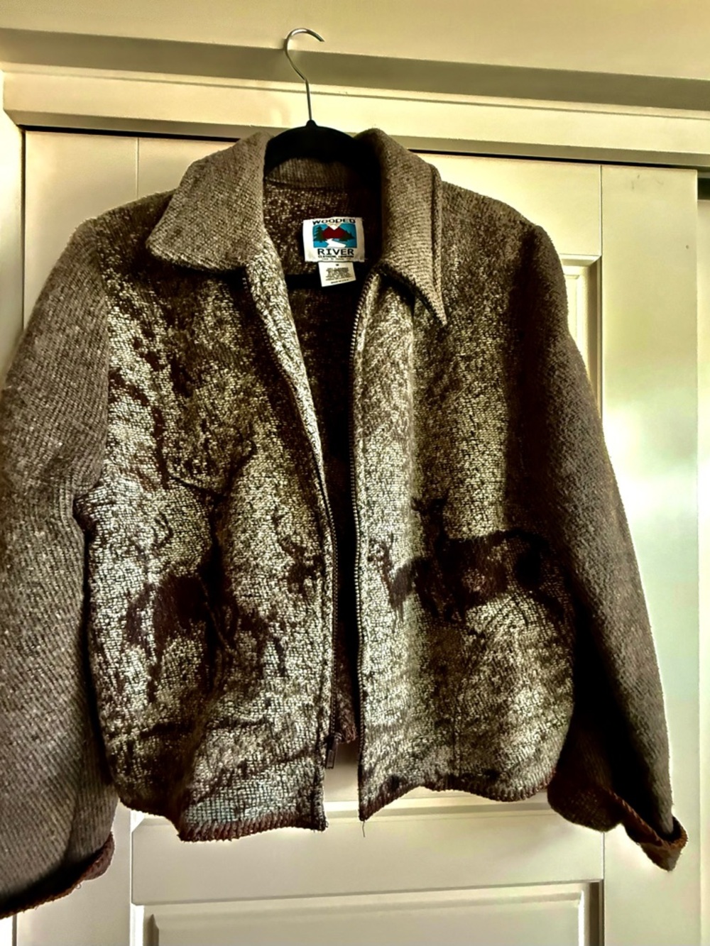 River Ranch Brown Zip-Up Wool Blend Jacket
